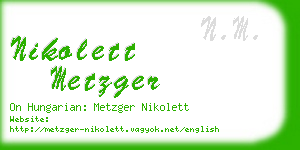 nikolett metzger business card